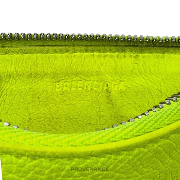 🔴 Balenciaga Logo Fragment Zip Card Wallet - Neon - Picture 10 of 10